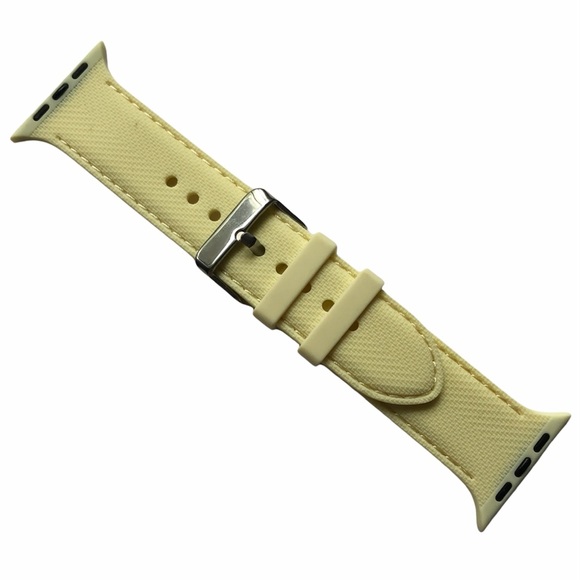 5/$20 NEW Mellow Yellow Silicone Band Apple Watch 44/45/49 mm M Buckle - Picture 2 of 9